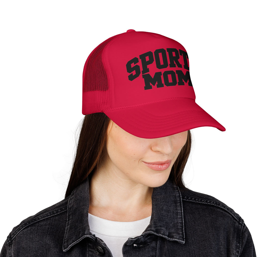 Sports Mom Trucker Hat - Foam Mesh Cap for Game Day, Cheer Moms & Athletic Parents