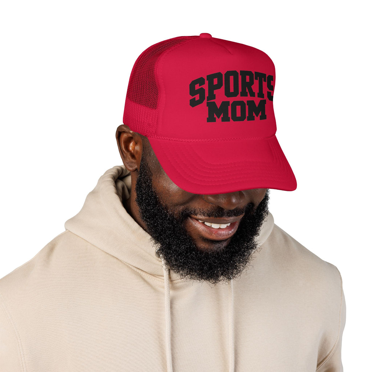 Sports Mom Trucker Hat - Foam Mesh Cap for Game Day, Cheer Moms & Athletic Parents