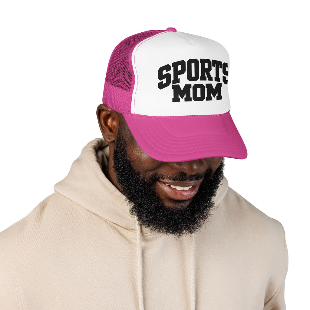 Sports Mom Trucker Hat - Foam Mesh Cap for Game Day, Cheer Moms & Athletic Parents