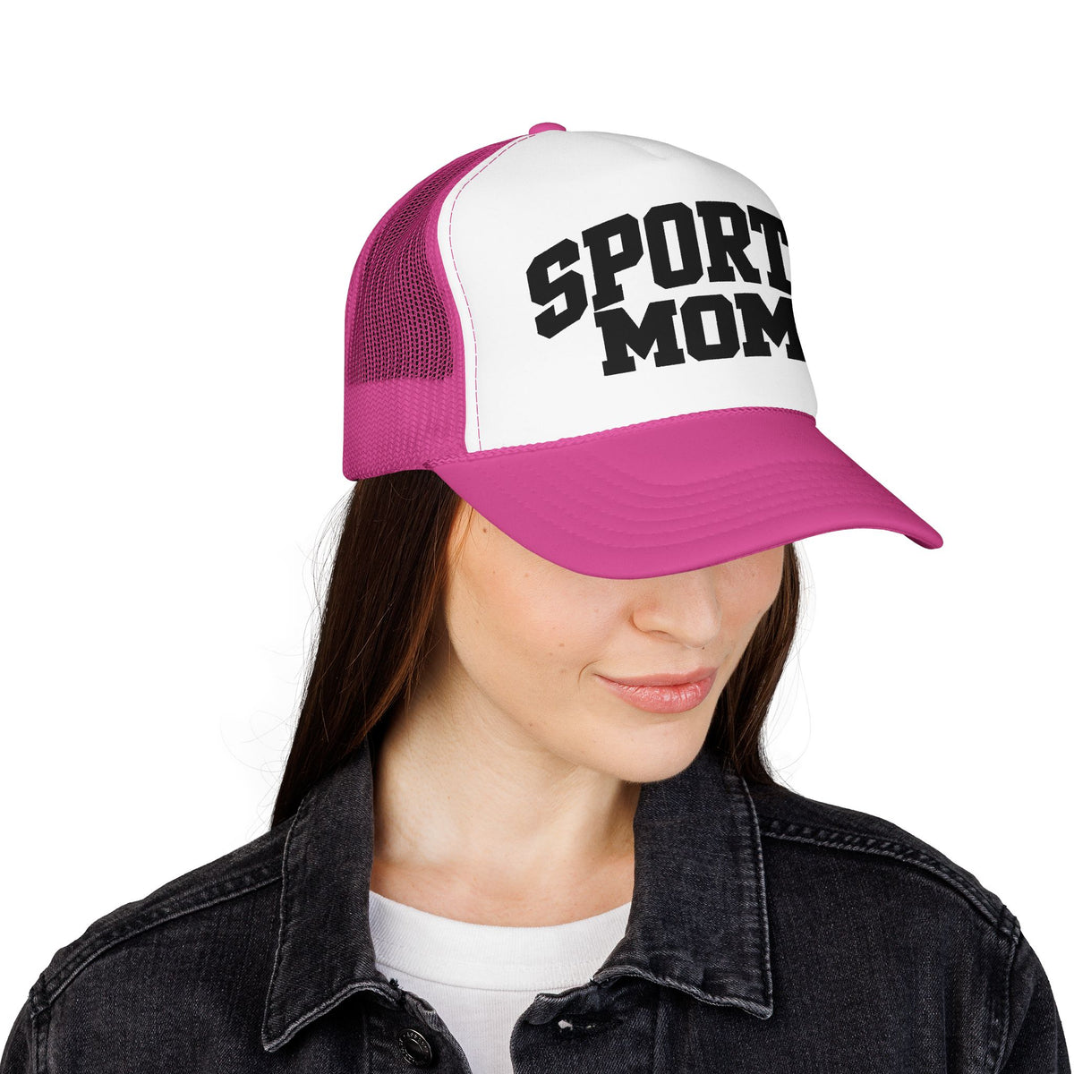 Sports Mom Trucker Hat - Foam Mesh Cap for Game Day, Cheer Moms & Athletic Parents