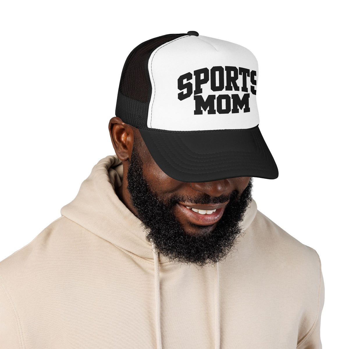 Sports Mom Trucker Hat - Foam Mesh Cap for Game Day, Cheer Moms & Athletic Parents